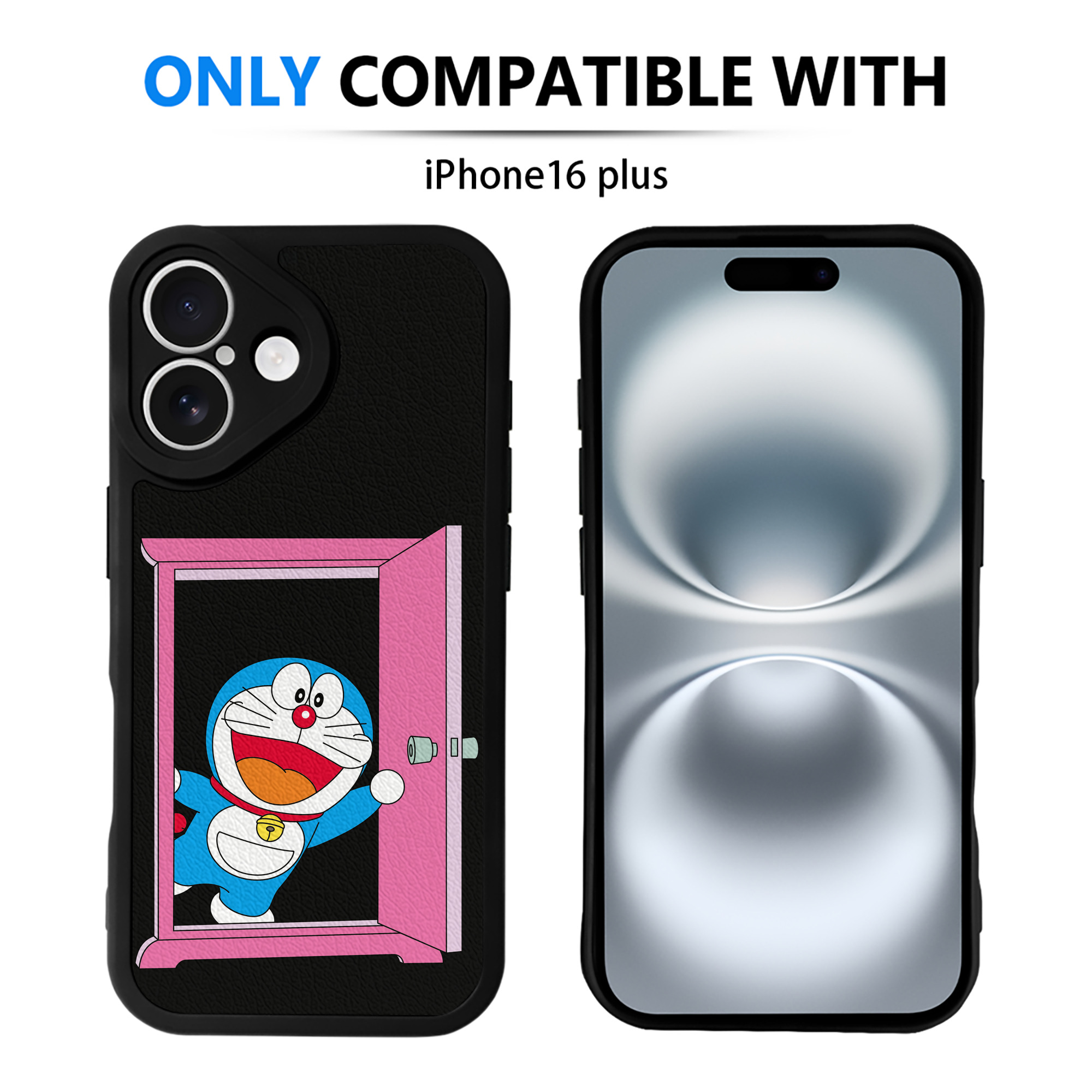（画像用） ドラえもん Doraemon 【iPhone 16シリーズ対応】シリコンスマホケース（レザー調） 材質：シリコン